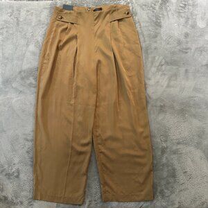 NWT Banana Republic Factory High Rise Wide Leg Pleated Pants 14 Lyocell Tencel